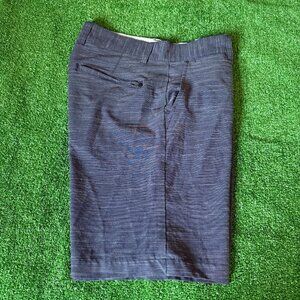 Iron Eagle Micro Stripes Lightweight Active Flat Front Navy Golf Shorts Size 32